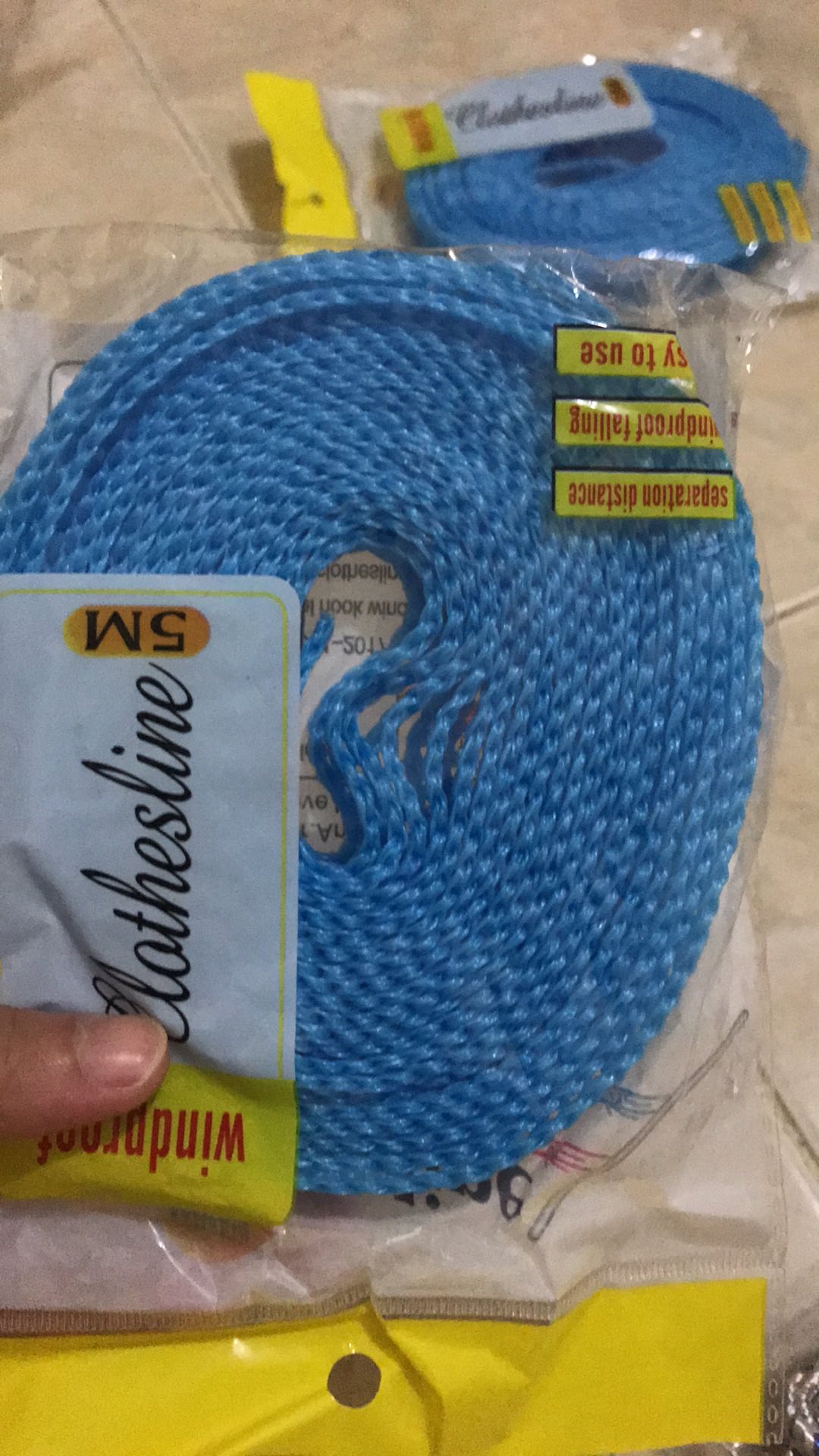 Tali Jemuran Baju Panjang 5 Meter Free Penjepit Kayu 5pcs