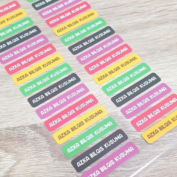 

Harga Bersahabat.. Label sticker nama anak custom waterproof PROMO