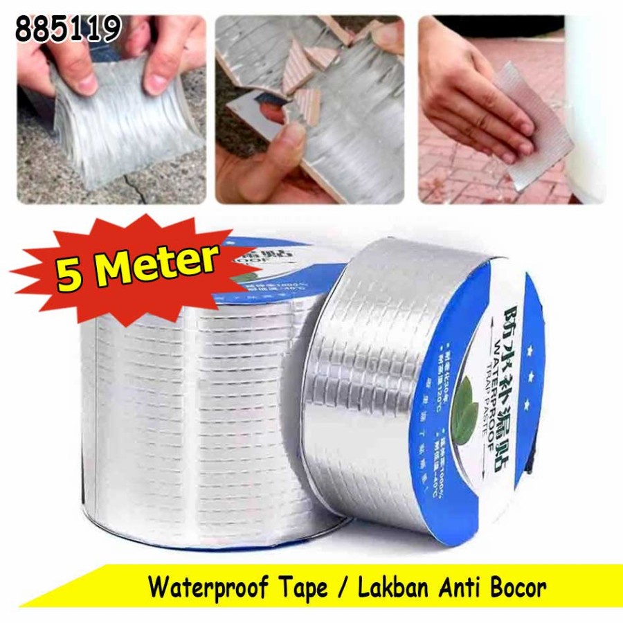 Lakban anti bocor lem anti air alumunium foil perekat super tape waterproof lebar