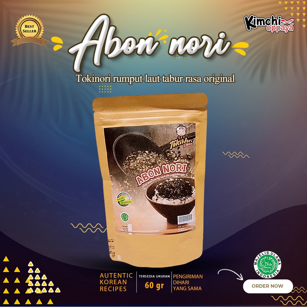 

Abon nori Tokinori rasa original 60 gram Halal enak makan dengan nasi