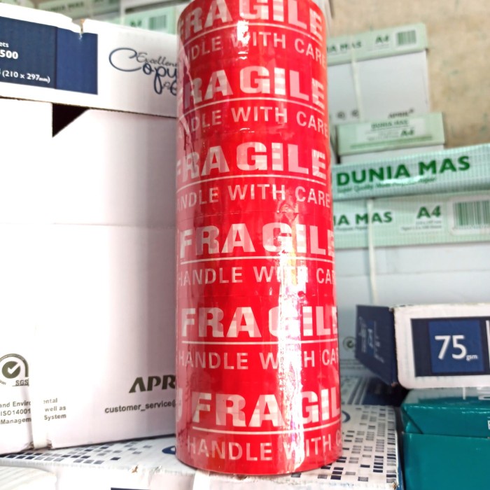 

Unik Lakban Fragile / Jangan Dibanting Merk Star Tape 48 Mm X 90 Yard Gilaa!!!
