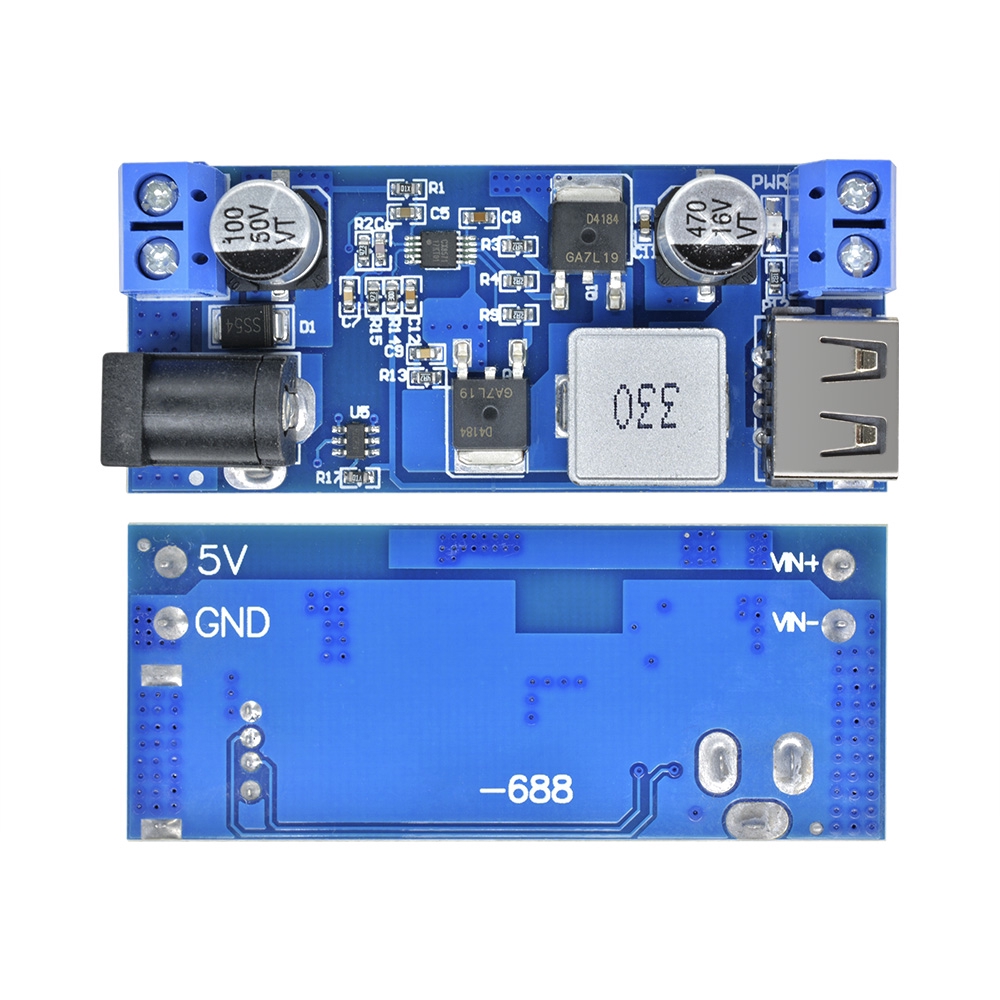 LM2596S  Step Down DC-DC 24V/12V-5V  Modul Konverter Suplai Daya Step Down DC-DC 24v/12v Ke 5v 5a