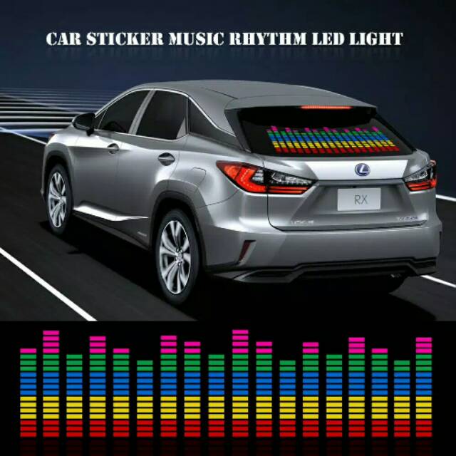 Stiker Led Equalizer mobil ( 90*10 cm )