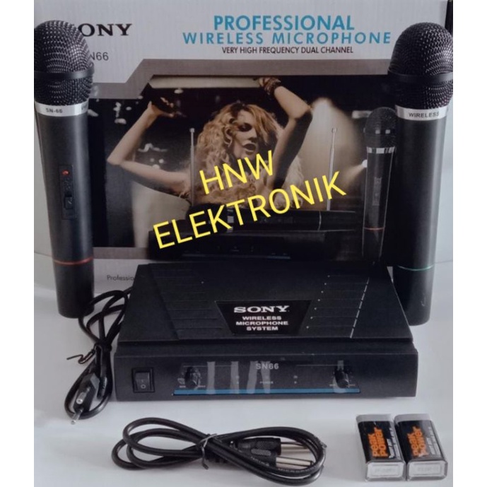 mic sony SN 66 SN66 wireless double 2 genggam