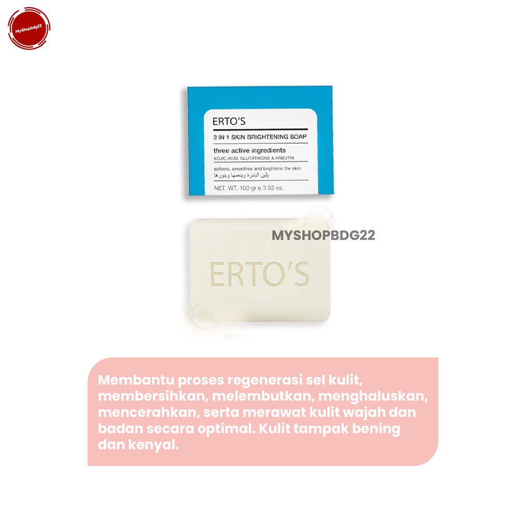 Ertos 3in1 Brithening Soap Sabun Pencerah Perawatan Kebersihan Kulit Tubuh By Myshopbdg22