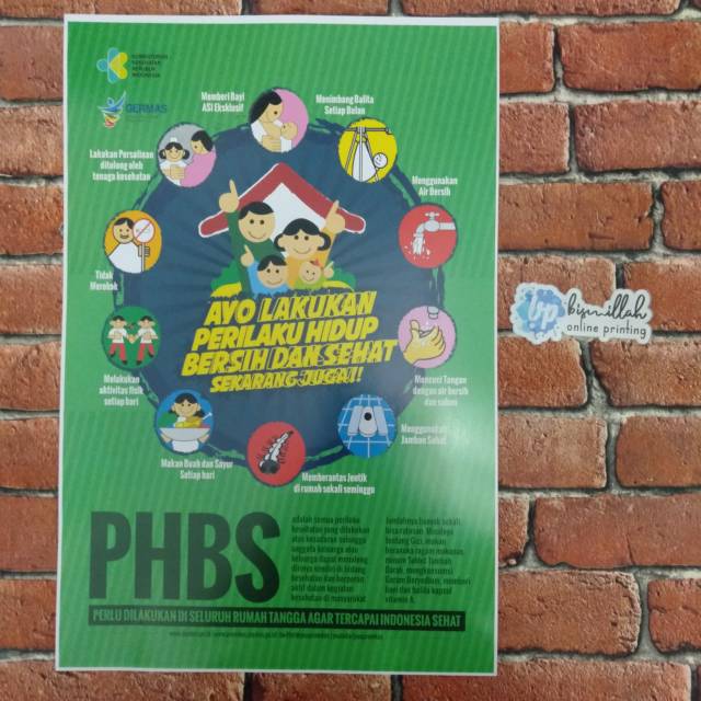 Poster PHBS hidup sehat lingkungan sehat | Shopee Indonesia