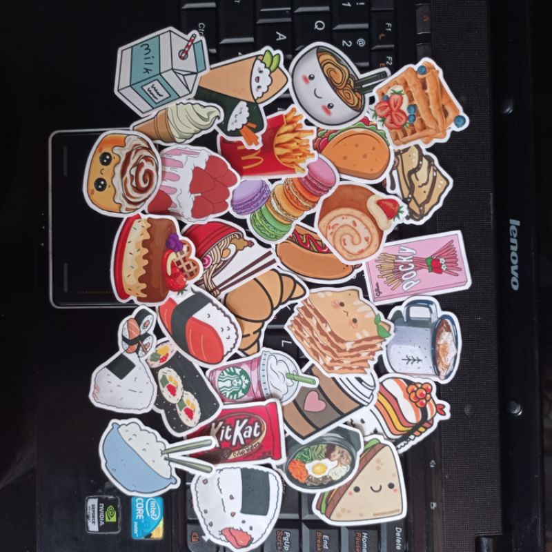 

Isi 30 s/d 43 pcs sticker food / Stiker Diary / Stiker tumblr / stiker laptop / Planner / Notebook / Jurnal / Scrapbook/ stiker handphone