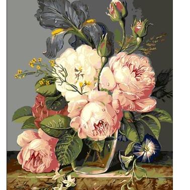 

Murah Ekonomis DIY Painting Paint By Numbers Canvas Lukis Floral Paint 40*50