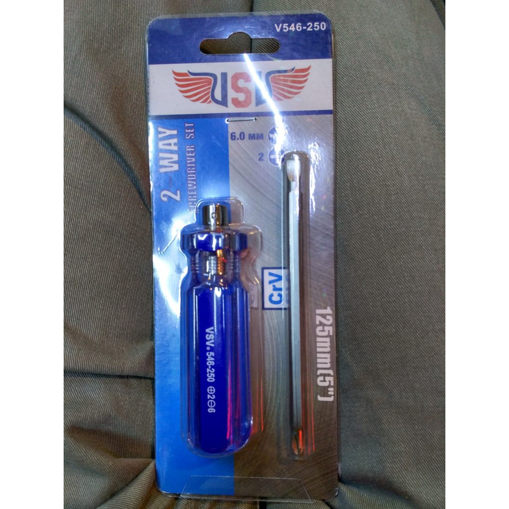 VSV Screwdriver Set 2 Way 125 mm Handle Kristal obeng 2 arah 125mm VSV V546 250