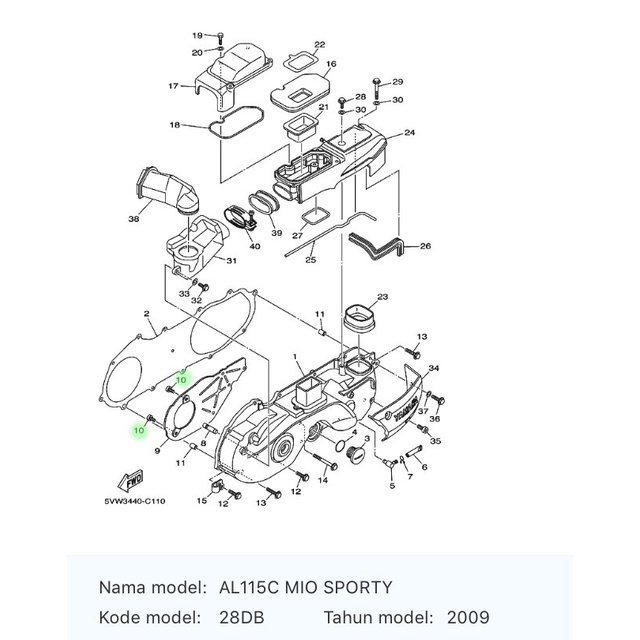 Baut Plat Bak Cvt Mio Smile, Nouvo Z, Mio Soul, Fino 98907-06010