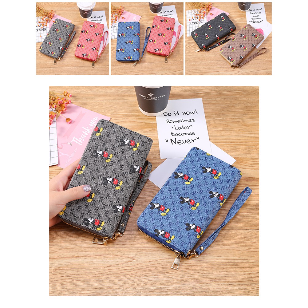 Dompet Panjang Resleting Wanita Motif Boneka Women Wallet Import Kekinian Fashion Azgalery D46