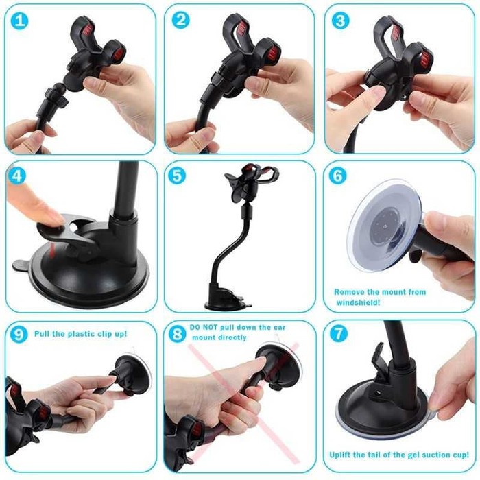 LAZY POD FLEXIBLE HOLDER HP HANDPHONE CAPLOKAN KACA SUCTION LOCK CAR