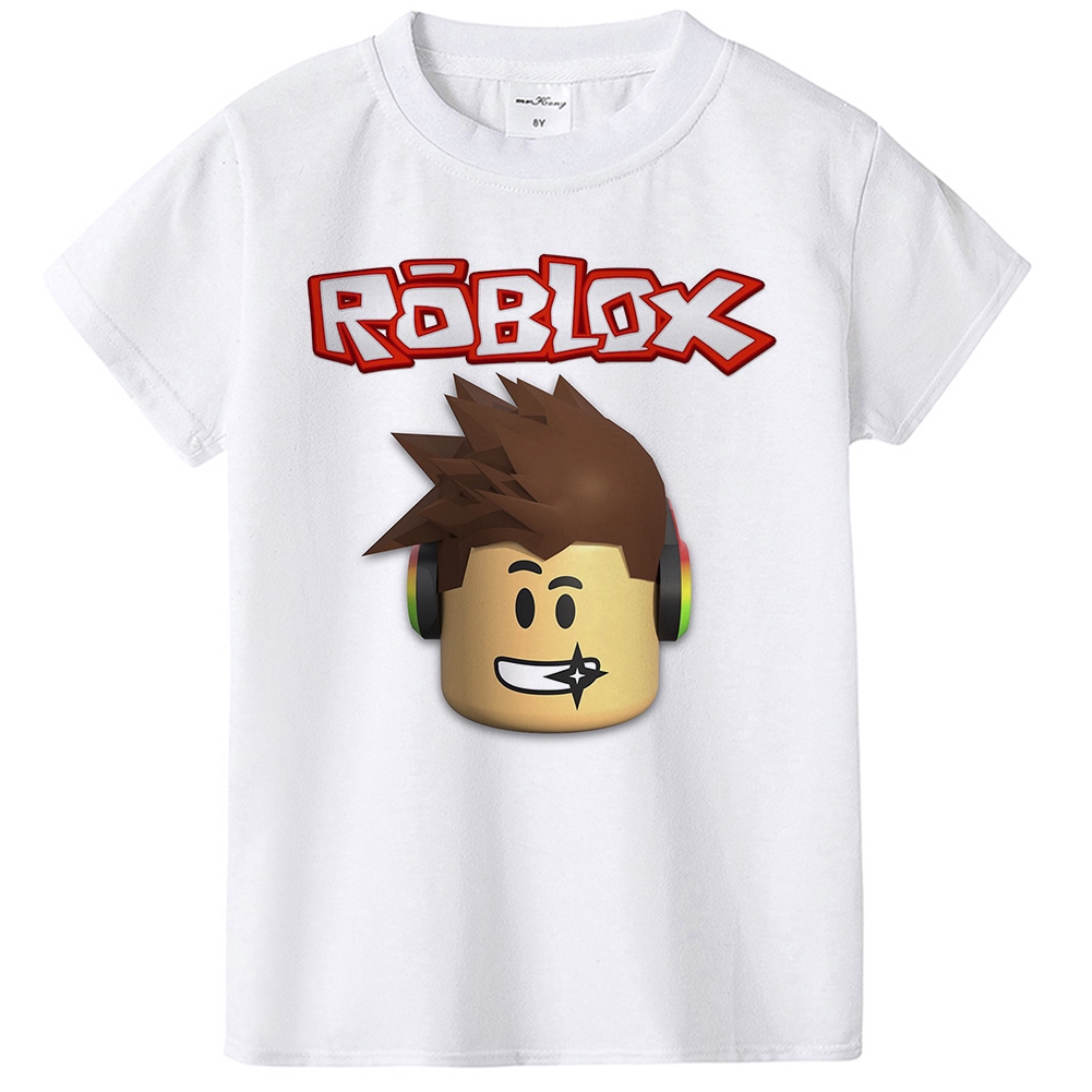 Boys Girls Roblox Kids Cotton T Shirt Tops Short Sleeve Children Casual Age3 12 - id for boys shirts on roblox