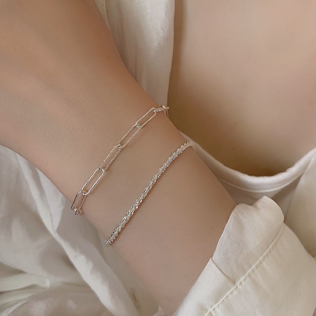 Dalikan dessytock zahrorean fashion style glitter perak berpigmen lingkaran gelang perempuan ins niche desain