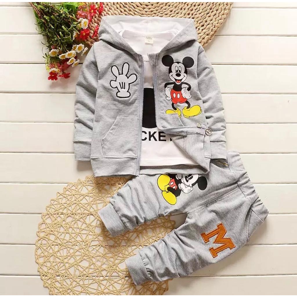 COD-PROMO SETELAN JAKET ANAK 3 IN 1 HOODIE MIKY MOUSE SETELAN ANAK LAKI LAKI BAJU ANAK LAKI LAKI BAJU ANAK PEREMPUAN SETELAN ANAK PEREMPUAN BAJU ANAK TERLARIS