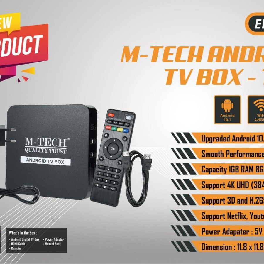 M-Tech Original STB TV Box Android 10 4K Ultra HD - WIFI