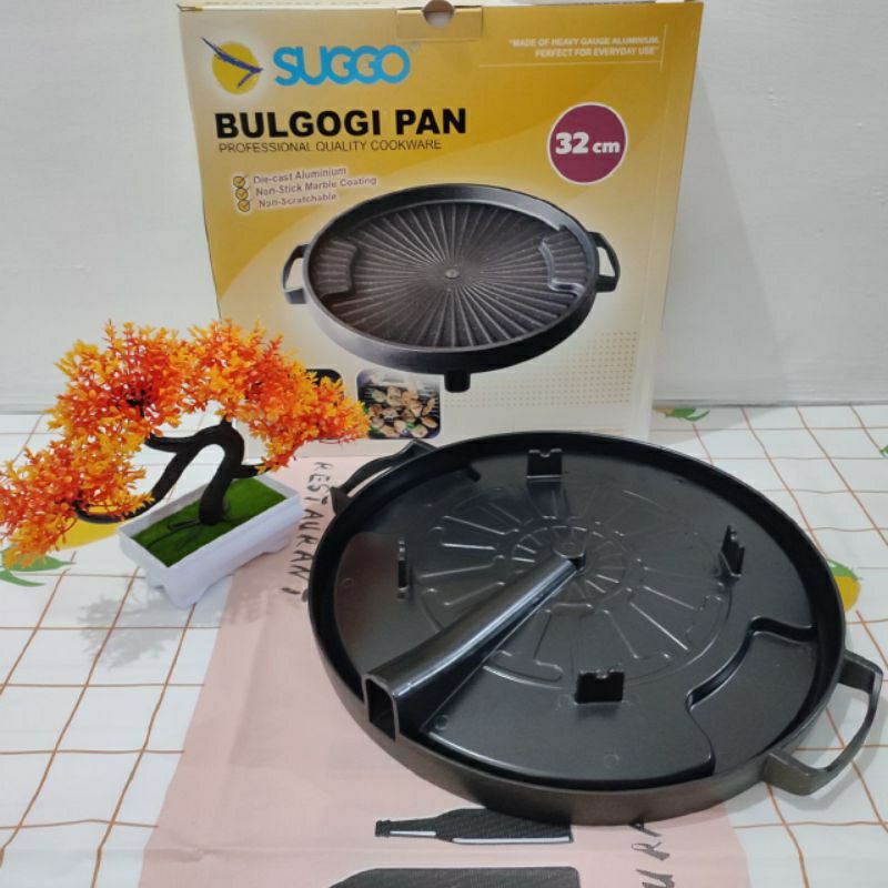 Suggo Bulgogi Grill Pan Pluz Kaca 32cm Alat Panggang Korea Anti Lengket