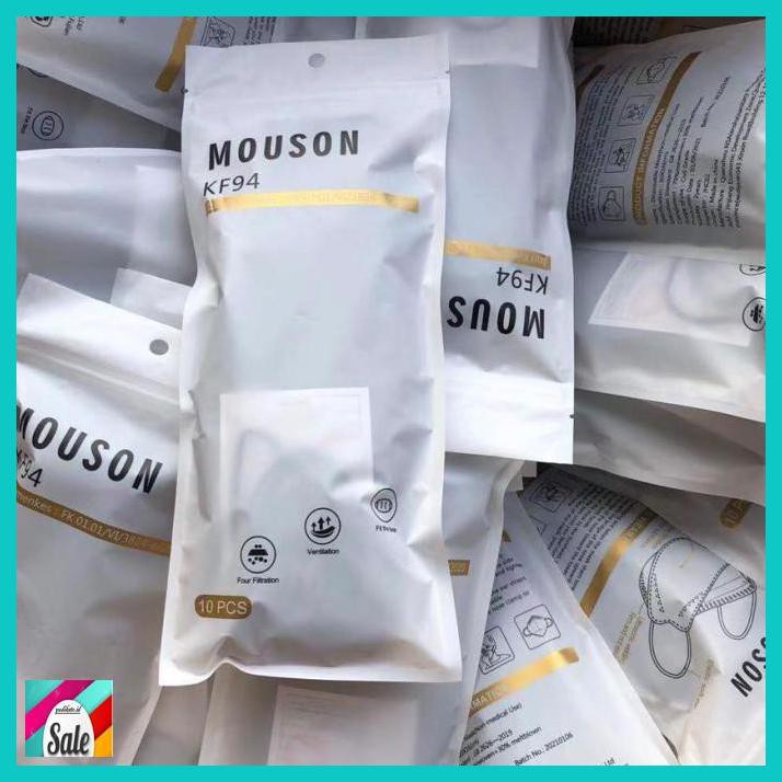 DCDISPOSABLE- MASKER KF94 MOUSON 4PLY MASK KF 94 / MASKER KOREA 4PLY KN95 N95 PUTIH - PUTIH MOUSON