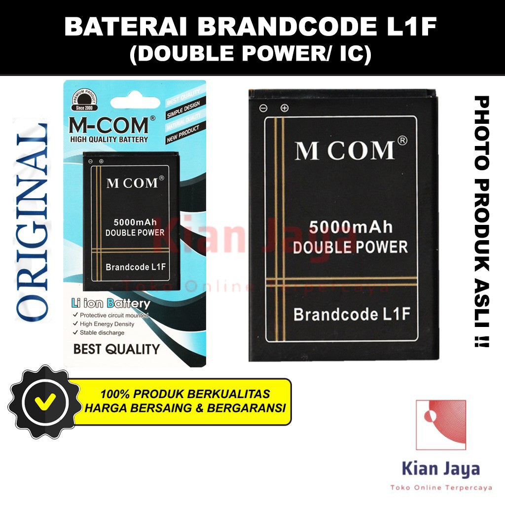 MCOM Baterai Hp Brandcode L1F Original Double Power Batre Batrai Battery Ori