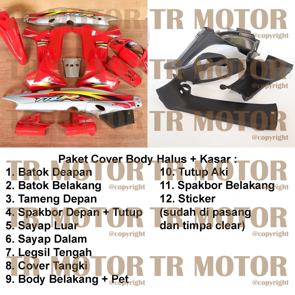 Cover Body Fizr F1zr Limited Edition Merah Silver Full Set Halus Cover Bodi Yamaha Fiz r