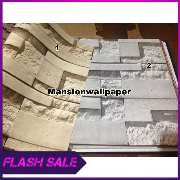 Wallpaper Dinding Batu Bata 3D artistik