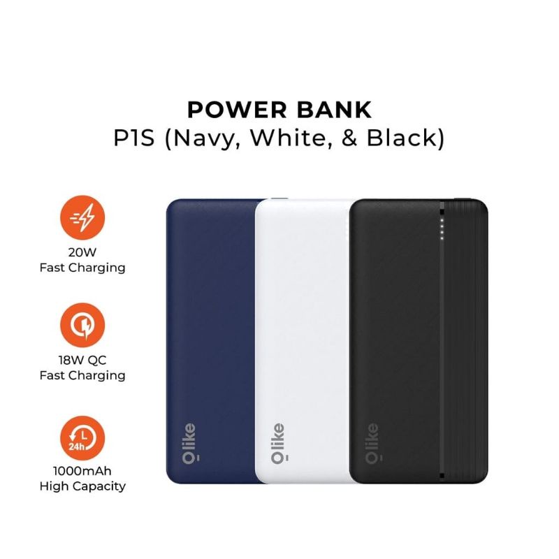 OLIKE POWERBANK 10000mAh QUICK CHARGE 3A LED INDIKATOR P1S GARANSI 1 TAHUN