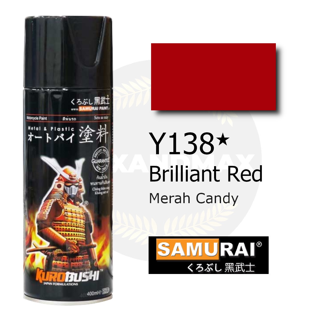 Samurai Paint Brilliant Red Y138 Merah Candy 400 ml - Cat Semprot