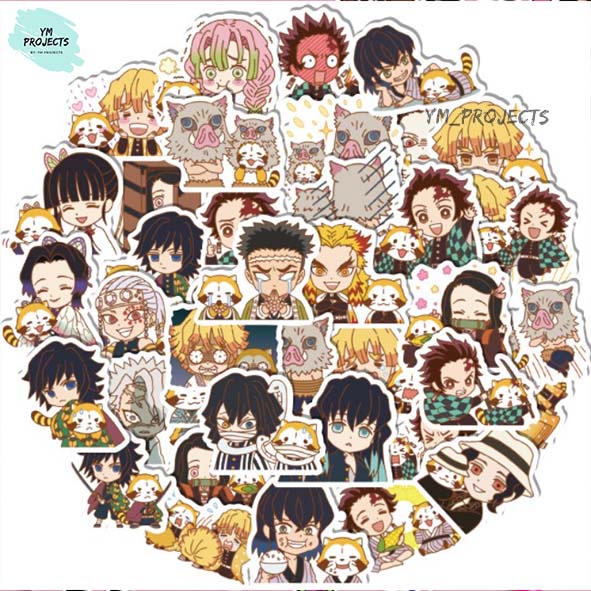 

40 PCS STICKER DEMON SLAYER / GAMBAR TEMPEL STIKER KIMETSU NO YAIBA TAHAN AIR