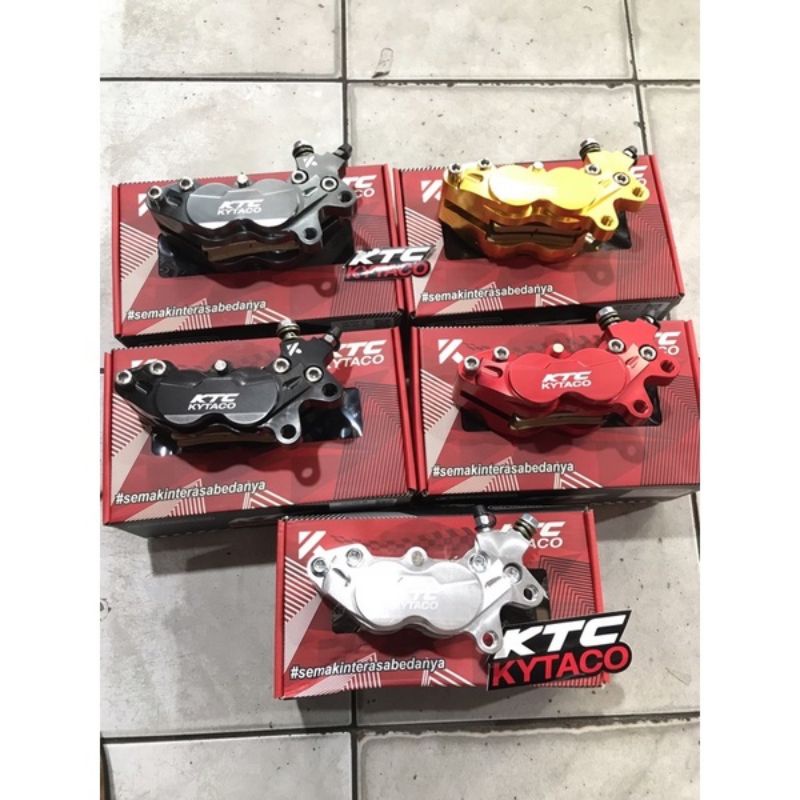 Kaliper ktc kytaco 4 piston Universal motor Custom Breket Beat Vario Scoopy R15 Aerox Nmax