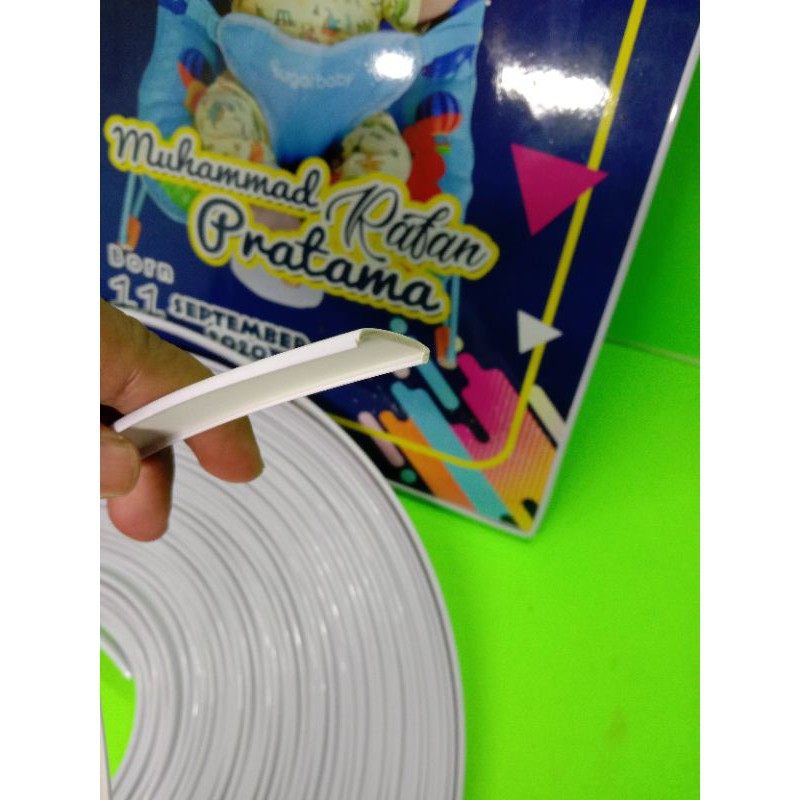 PVC Edging List Karet untuk Photoblock 12mm Putih glossy harga per meter