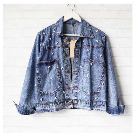 [READYSTOCK] OVERSIZE JAKET JEANS MUTIARA MICKEY / JAKET JEANS CEWEK / JACKET DENIM WANITA.