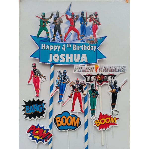 Jual TOPPER CAKE - HIASAN KUE ULANG TAHUN GAMBAR POWER RANGER DINO FURY