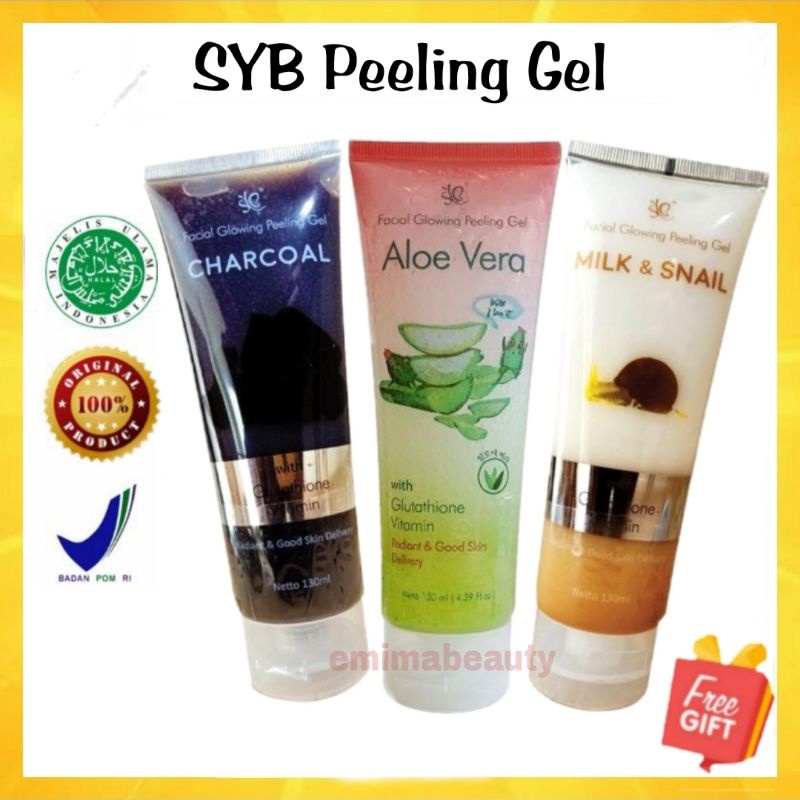 [READY STOCK] SYB FACIAL GLOWING PEELING GEL ALOE VERA CHARCOAL MILK & SNAIL SYB PEELING GEL EXFOLIA