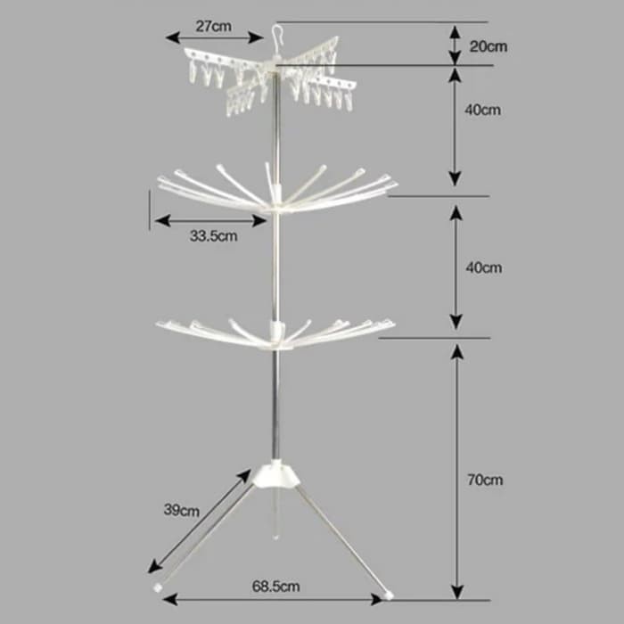 Rak Jemuran Bayi  JEMURAN PAKAIAN 3 SUSUN Rak Jemuran Pakaian Putar Standing Jemuran Baju