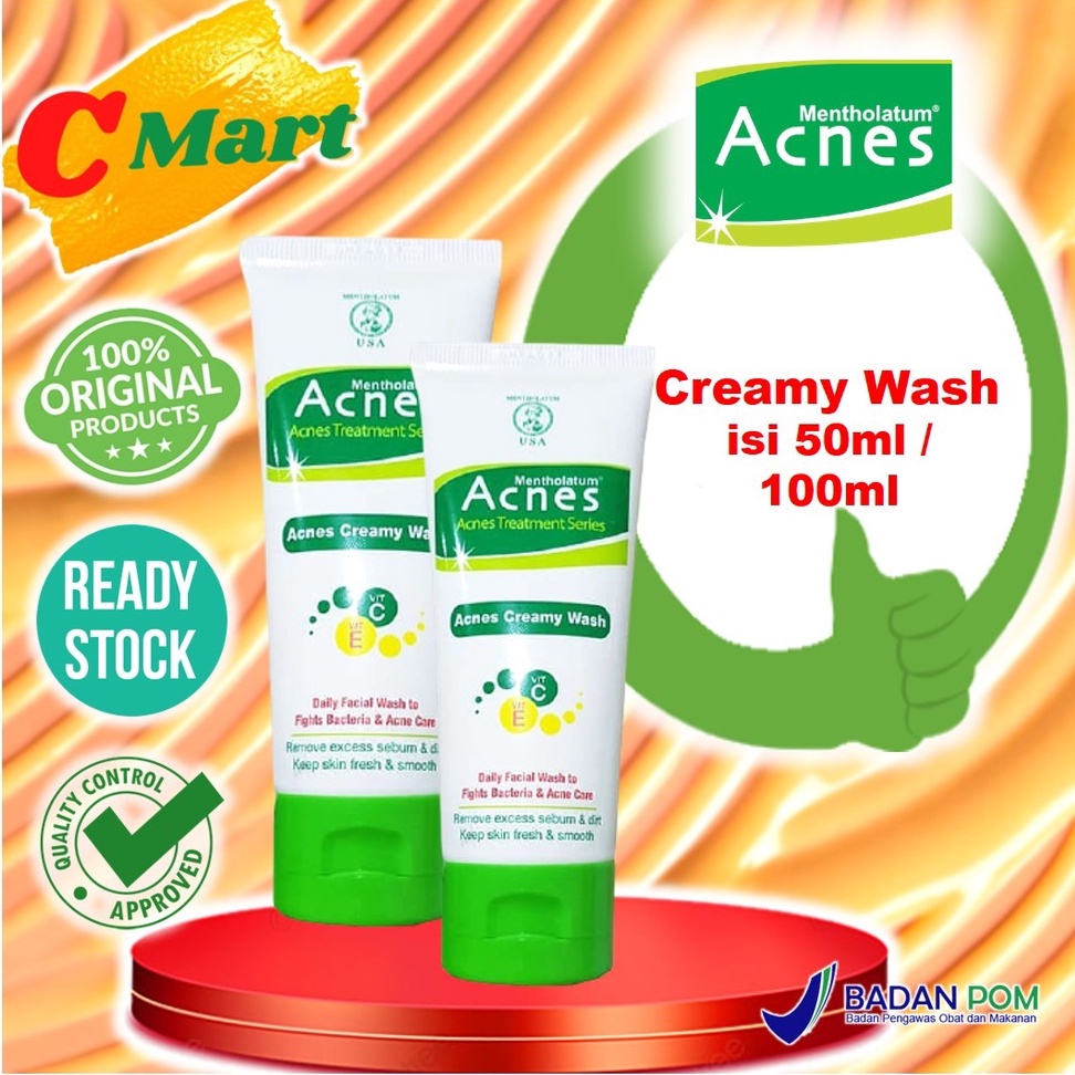 Jual Acnes Creamy Wash isi 50gr atau 100gr / Acne Facial Wash / Sabun
