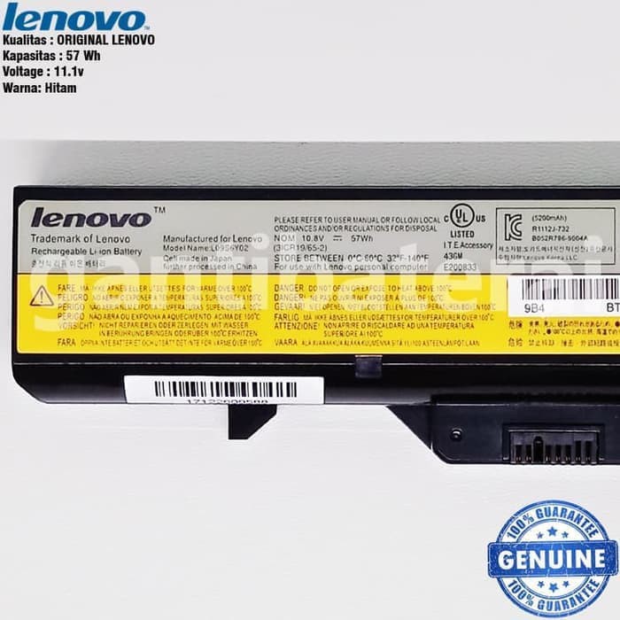 Original Baterai Lenovo G460 G470 G475 G570 B470 B570 V360 Z460 Z470