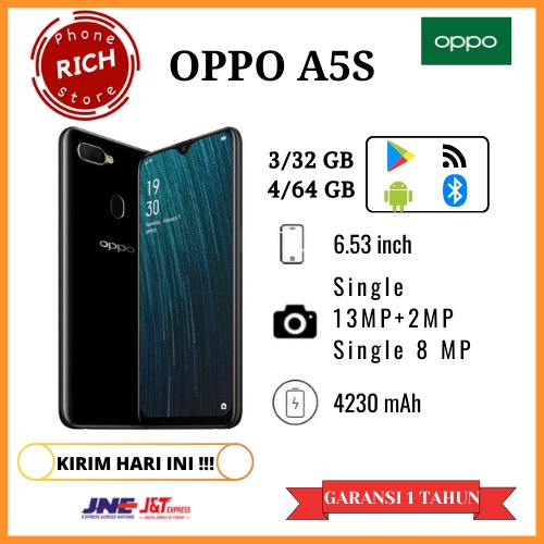 HP OPPO A5S 3/32GB& 4/64GB FULLSET GARANSI 1 TAHUN