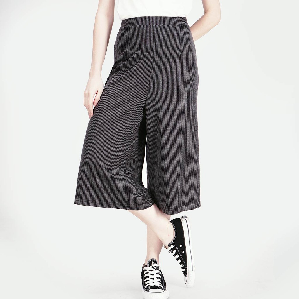 Logo Jeans Celana Kulot Wanita Paper Dark Grey Cullote 42022L4DG