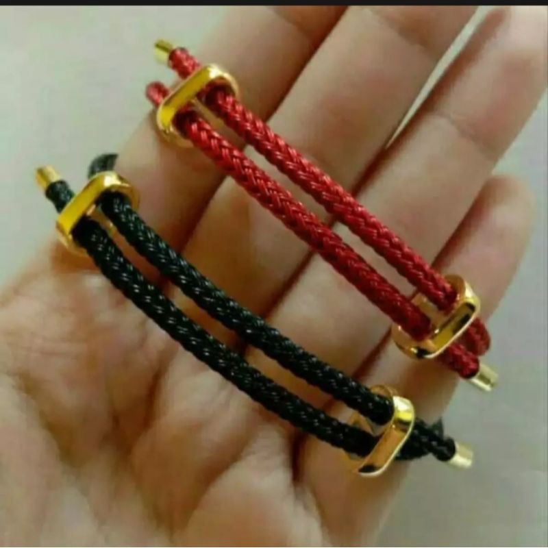 GELANG Tali Korea wanita motif Huruf inisial lapis emas