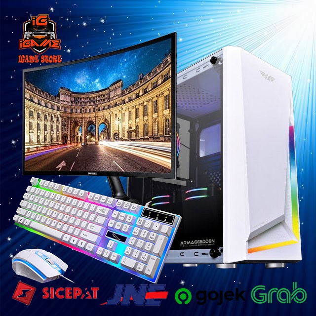 LENGKAP PC Gaming RYZEN 3 3200G/Radeon VEGA 8/Monitor 24&quot; 75Hz NAMPOL GAN