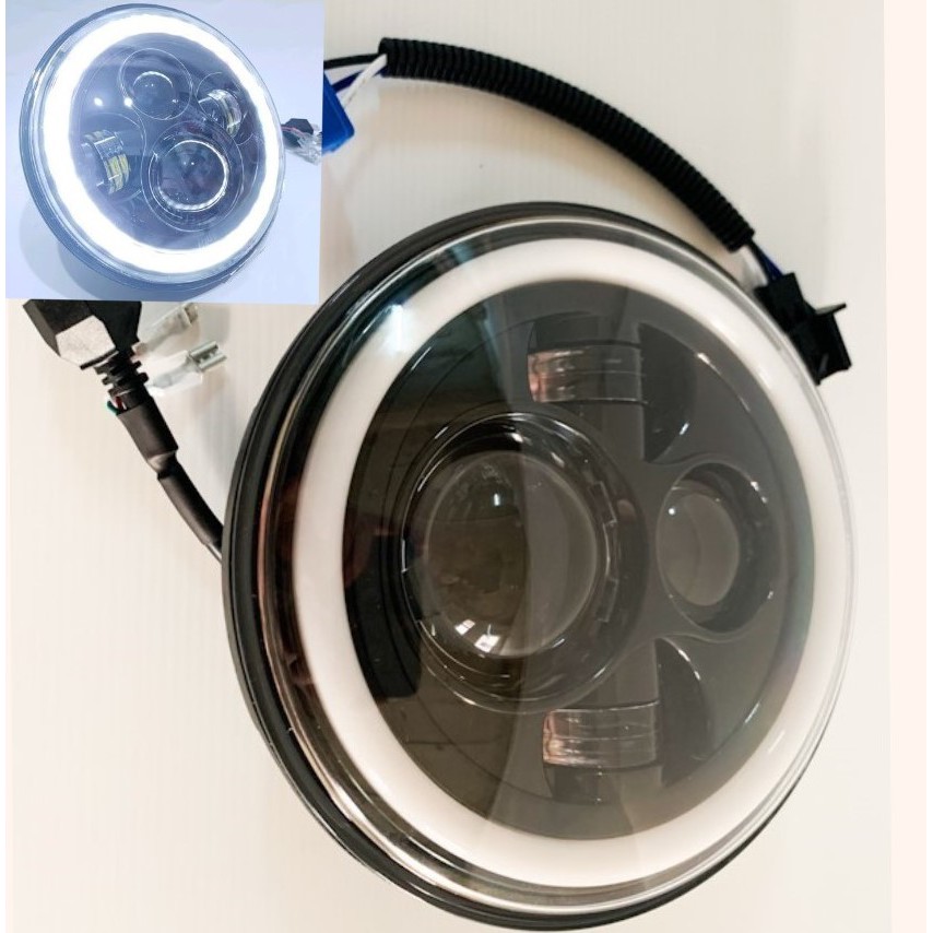 Lampu Projector Daymaker LED 7 Inch 4 Mata Lensa 2 Warna