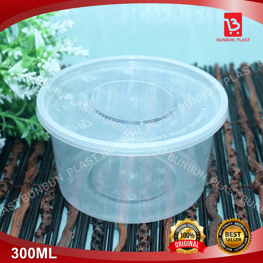Thinwall Libra Bulat 300ml/cup puding mangkok plastik wadah tempat makan