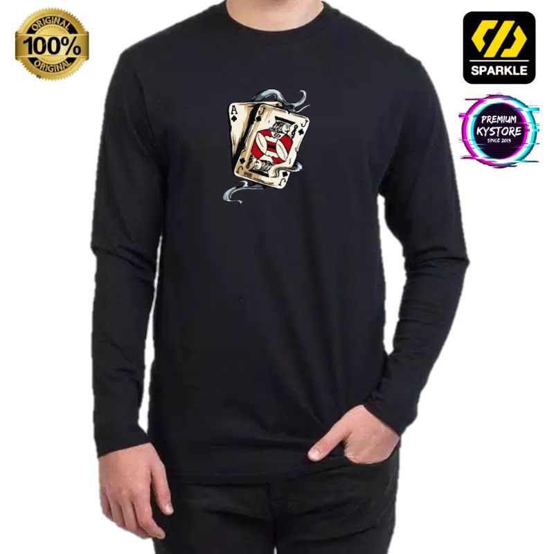 Cuci gudang Kaos distro sparkle lengan panjang combad 30s - kystore