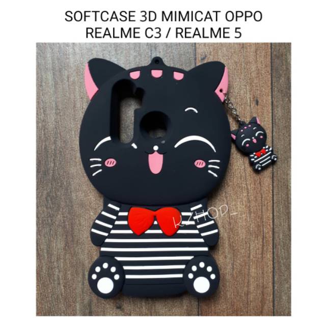 Softcase Oppo Realme 5 / realme5 Case Hp 3D Silikon Cover Karakter Kucing Mimicat Lucu