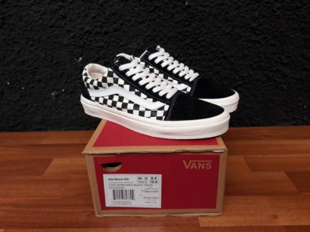 Vans OLD SKOOL CHECKERBOARD OG BLACK WHITE UNISEX PREMIUM BNIB MADE IN CHINA Waffle ICC