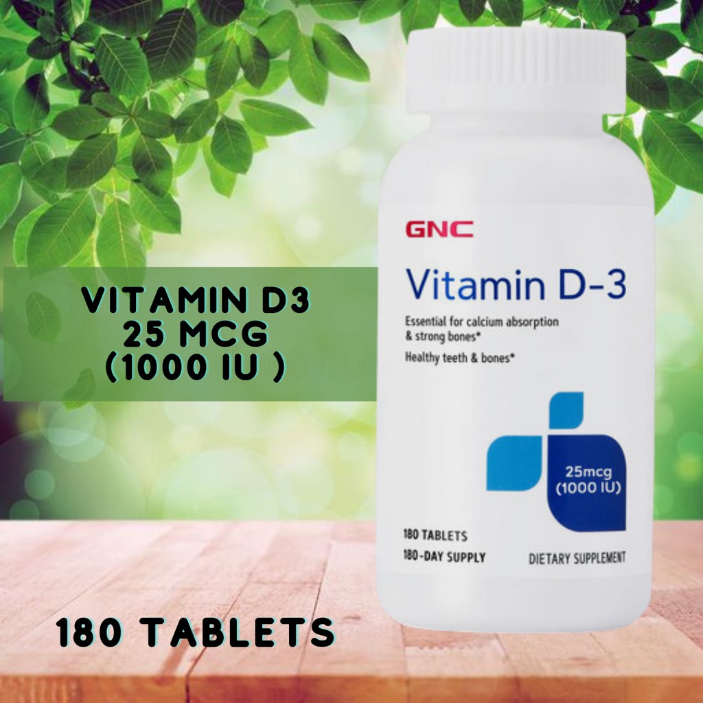 GNC VITAMIN D3 1000 IU 180 TABLETS