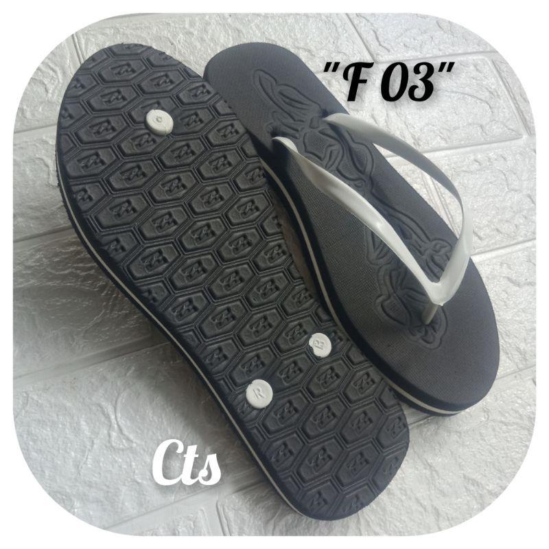 CTS Sandal Jepit Wanita Model Etnik Motip Bunga F03