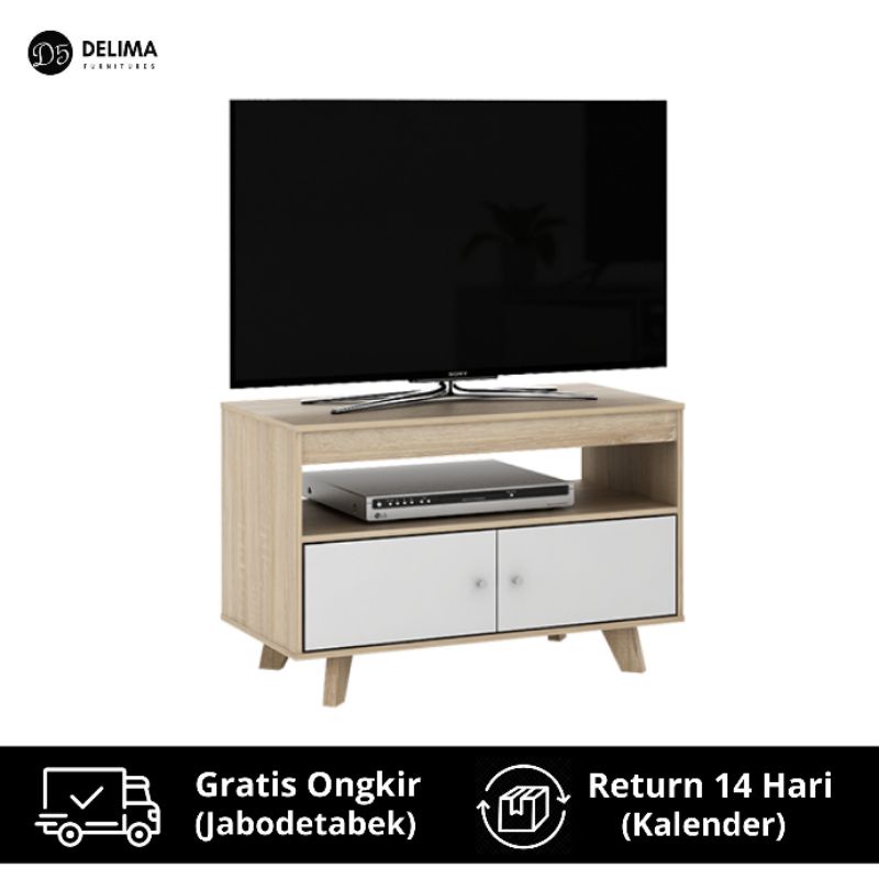 Kabinet Rak TV Meja TV Minimalis 80 cm - White Oak