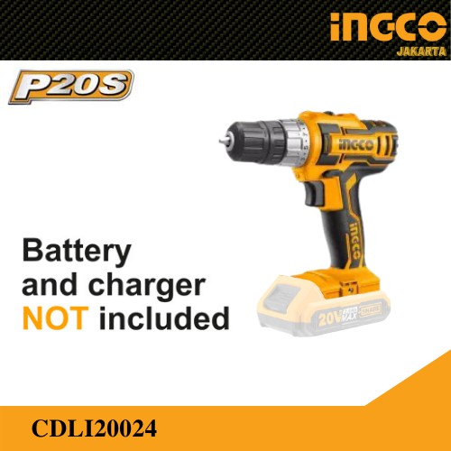 BOR CORDLESS 20V UNIT ONLY/ MESIN BOR BATERAI KAYU CORDLESS INGCO CDLI20024