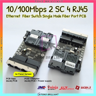 [BISA COD] 10/100Mbps 2 SC 4 RJ45 Ethernet Fiber Switch Single Mode Fiber Port PCB